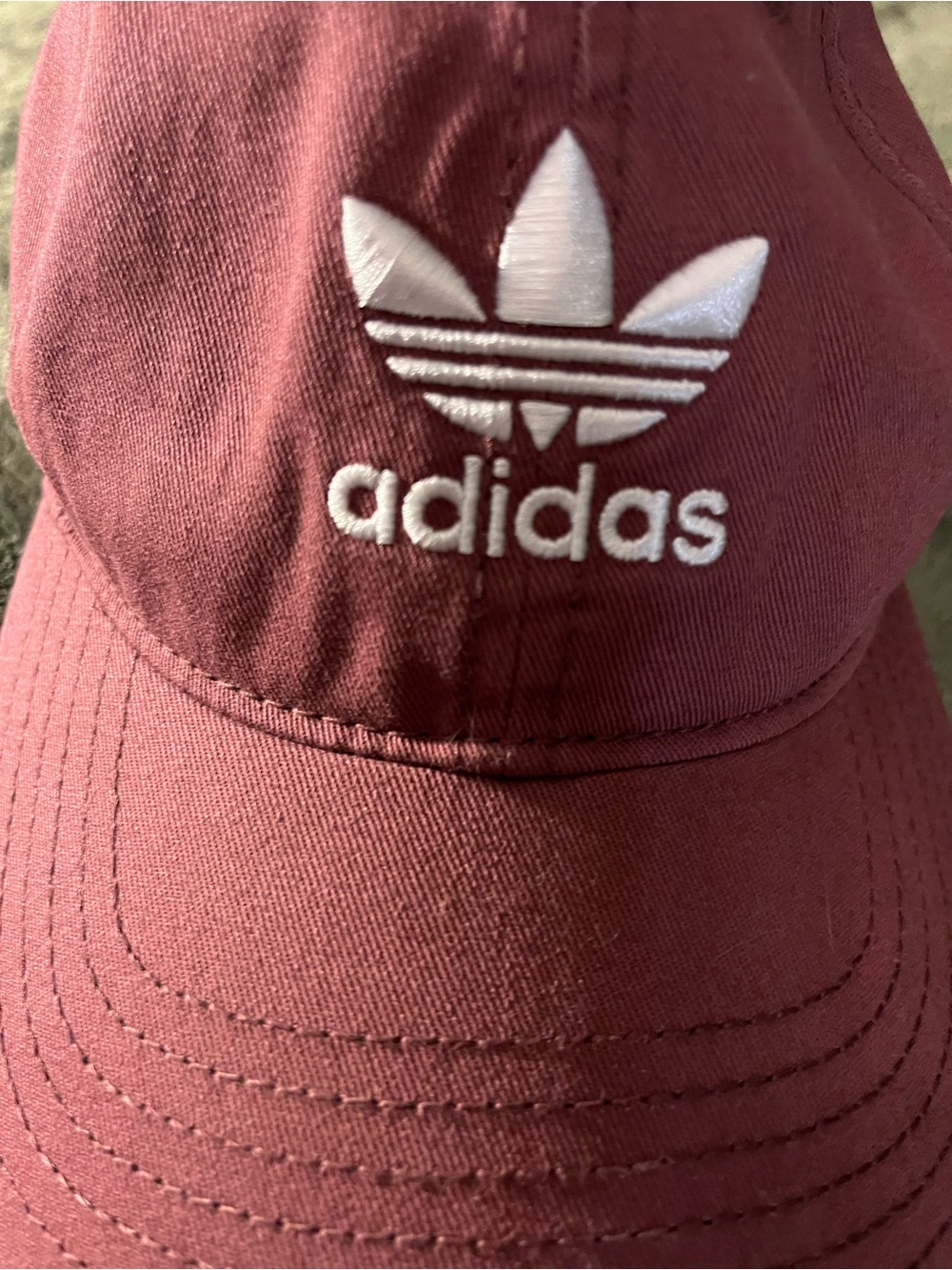 adidas women’s Burgundy Cap with White Trefoil